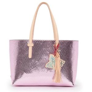 CONSUELA Elle Metallic Tote Makeup Bag Valentine
